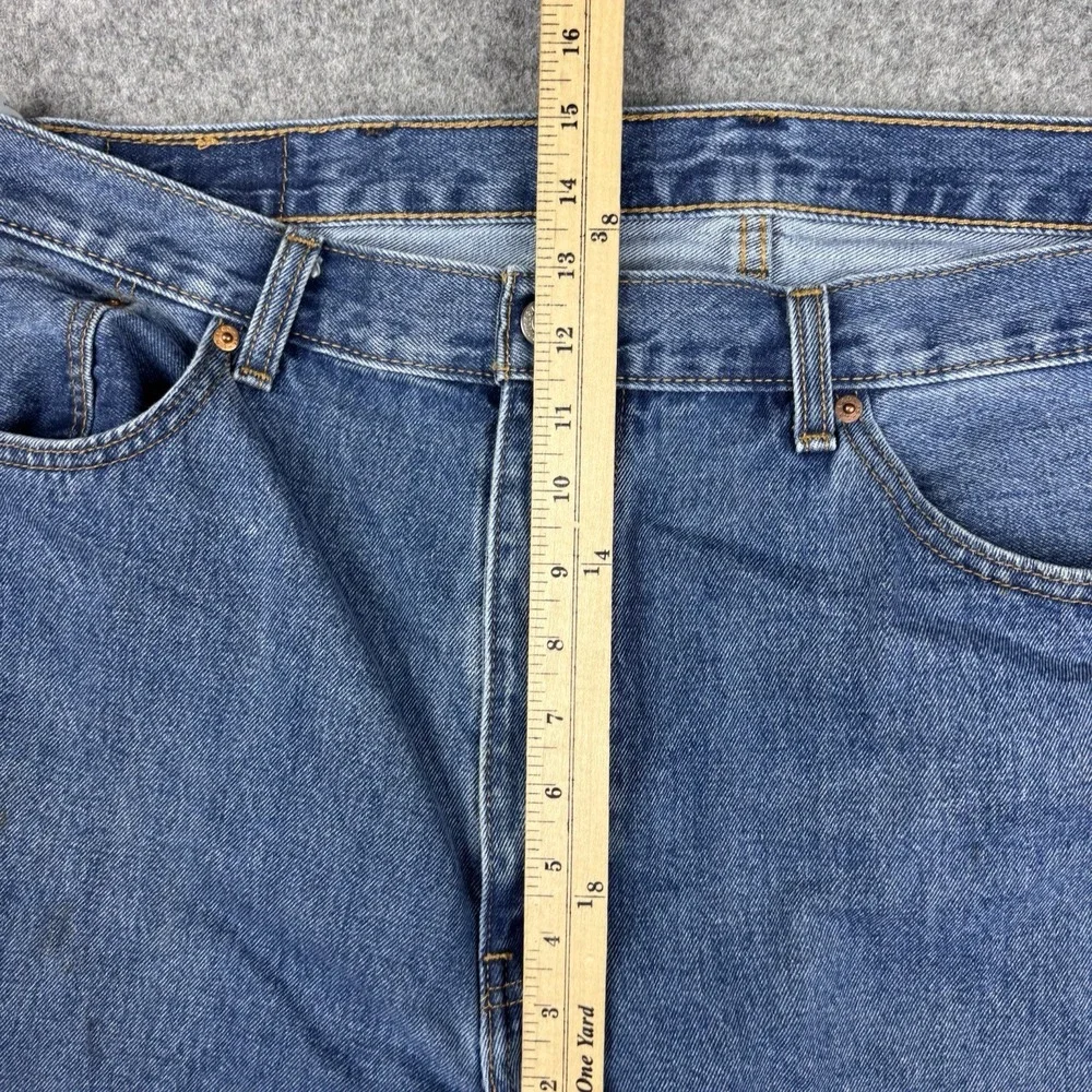 Levi's 505 Jeans Mens 42x29 Straight Leg Medium Wash Workwear Casual Blue Denim